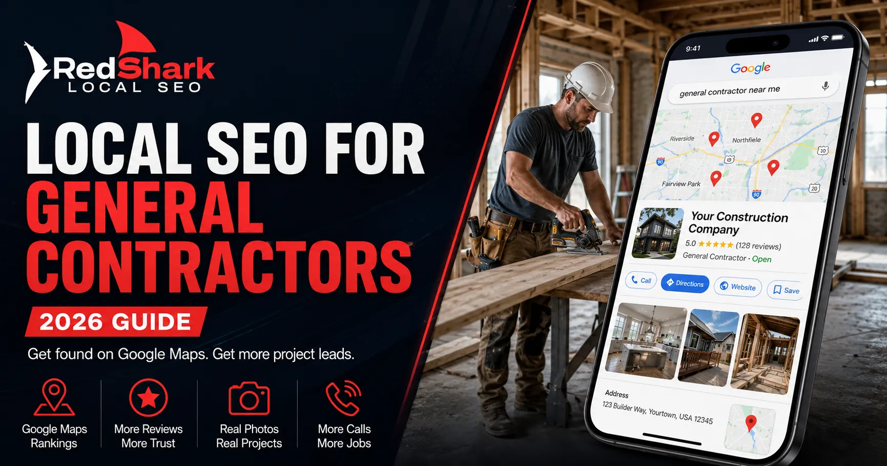 Local SEO strategy for general contractors showing Google Maps ranking