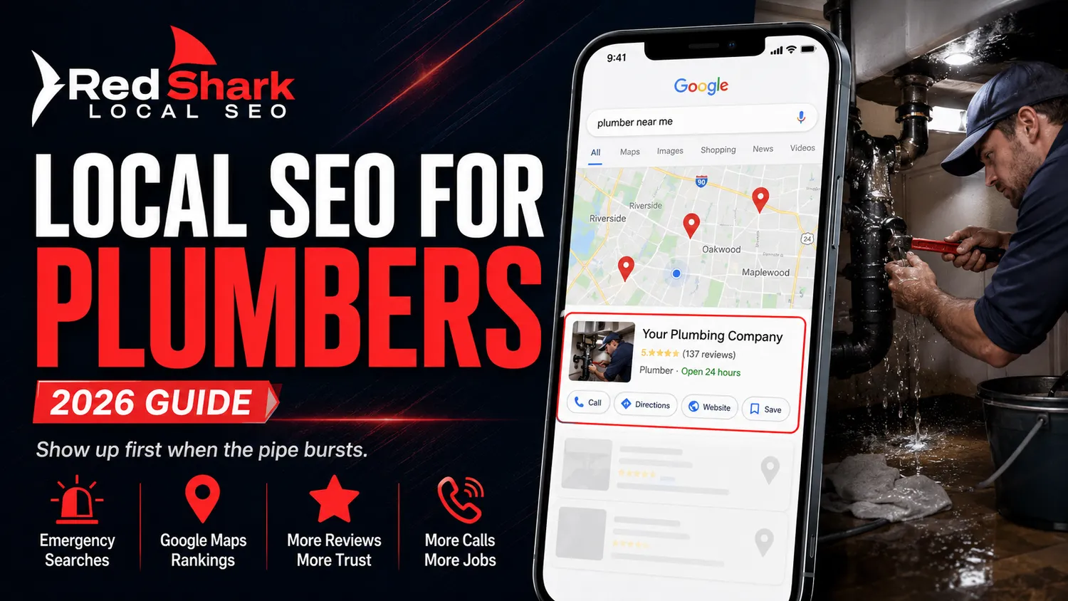 Local SEO strategy for plumbers showing Google Maps ranking